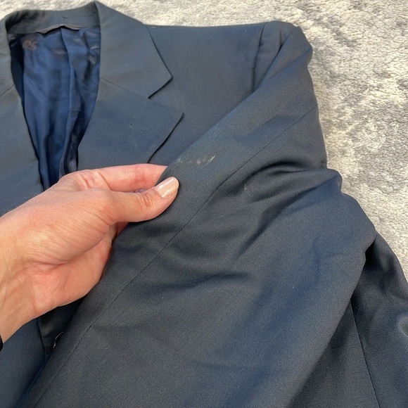 Jack Emerson Navy Blue Wool Blazer Suit Jacket G Napol IT Sz 46 - Picture 9 of 14